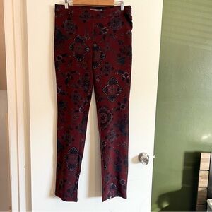 Urban Outfitters Burgundy Patterned Straight Leg Pants